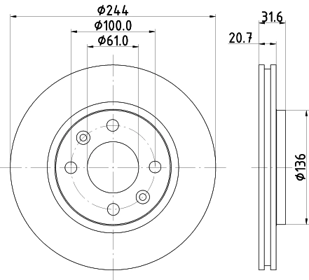 Тормозной диск HELLA/BEHR/PAGID 8DD355102151