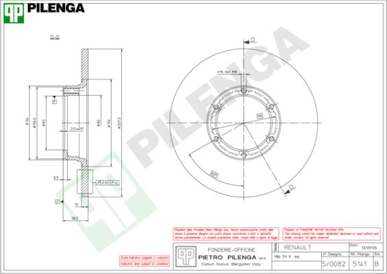 Диск тормозной PILENGA 5141