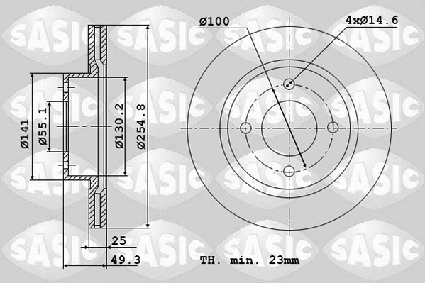 Диск тормозной SASIC 6106059