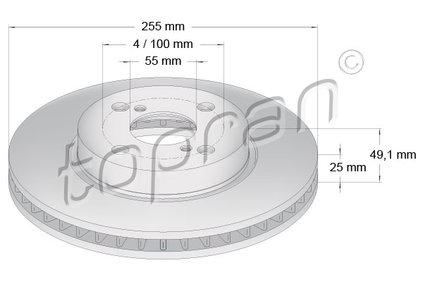 Brake disc HANS PRIES/TOPRAN 600605