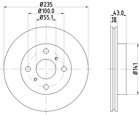 Диск тормозной HELLA/BEHR/PAGID 8DD355107-281