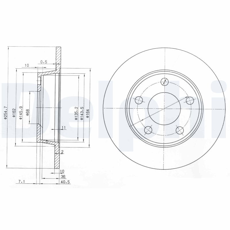 Диск тормозной DELPHI BG3671