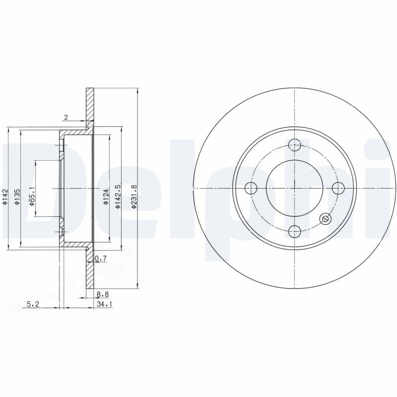 Диск тормозной DELPHI BG3505