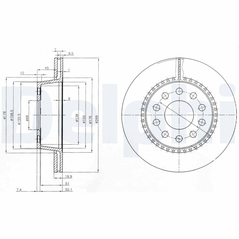 Диск тормозной DELPHI BG3029