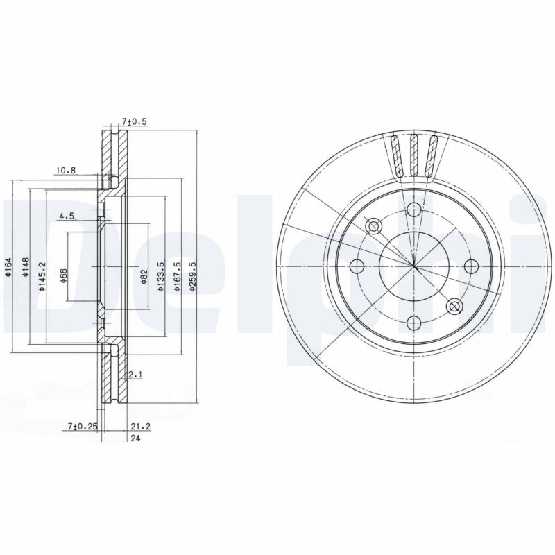 Диск тормозной DELPHI BG2871