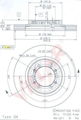 Диск тормозной VILLAR 628.1501