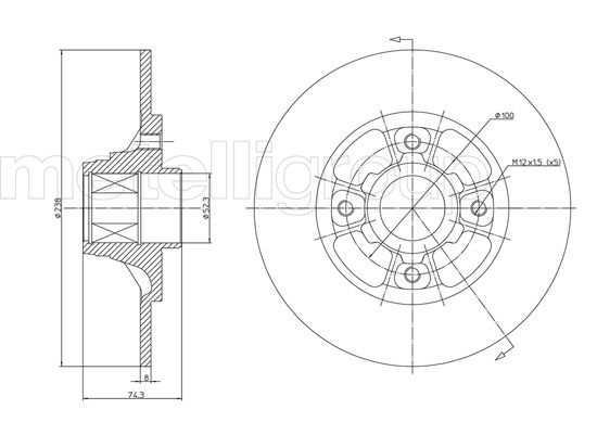 Диск тормозной METELLI 23-0383