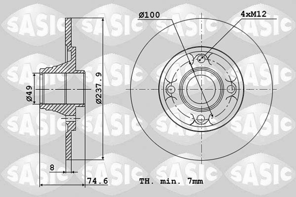 Диск тормозной SASIC 6104015