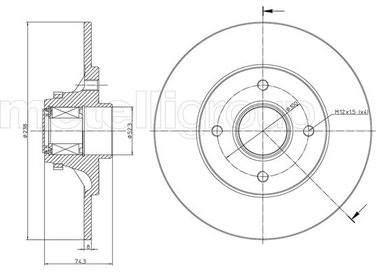 Диск тормозной METELLI 23-0516
