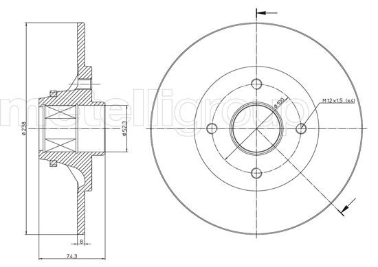 Диск тормозной METELLI 23-0384