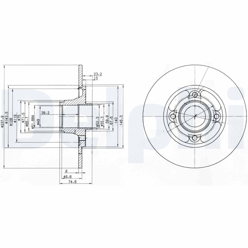 Диск тормозной DELPHI BG2702