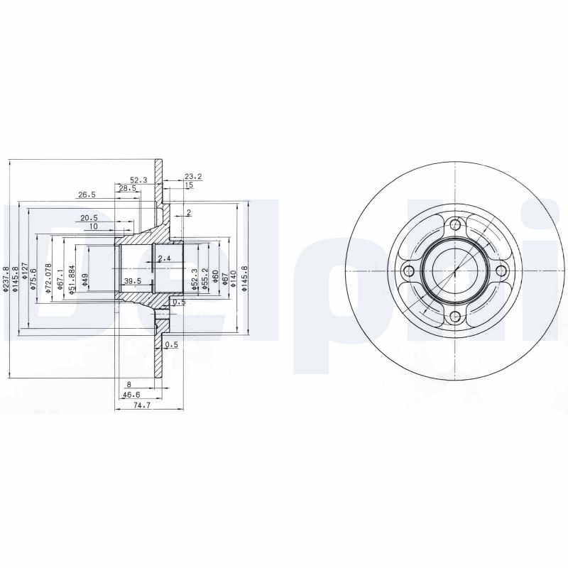 Диск тормозной DELPHI BG3360