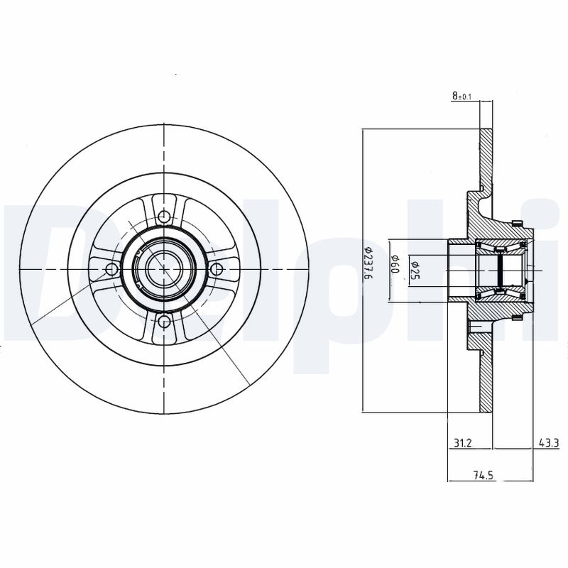 Диск тормозной DELPHI BG9025RS
