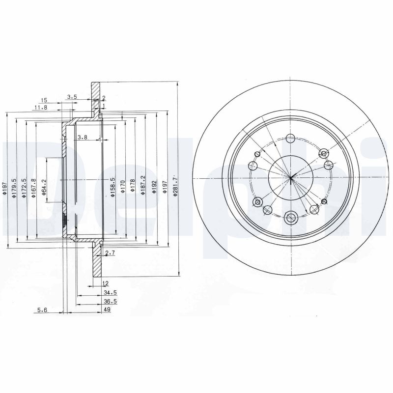 Диск тормозной DELPHI BG3797