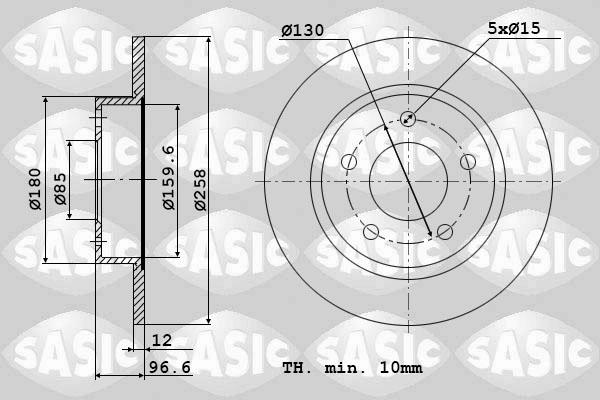 Диск тормозной SASIC 9004841J