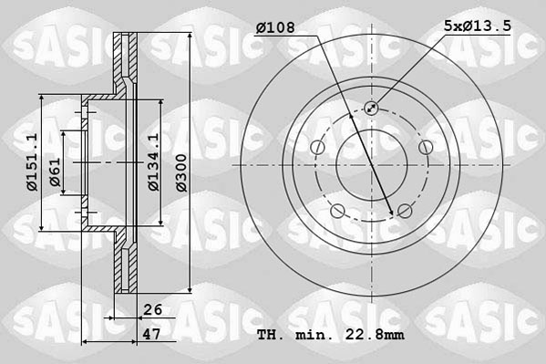 Диск тормозной SASIC 4004299J