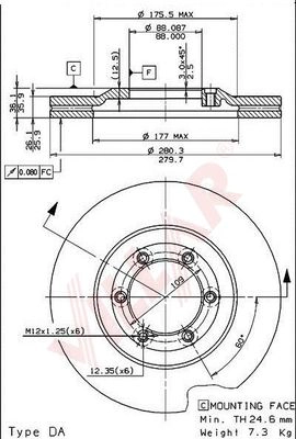 Диск тормозной VILLAR 628.1024