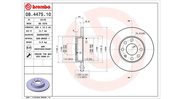 Диск тормозной MAGNETI MARELLI 360406037200