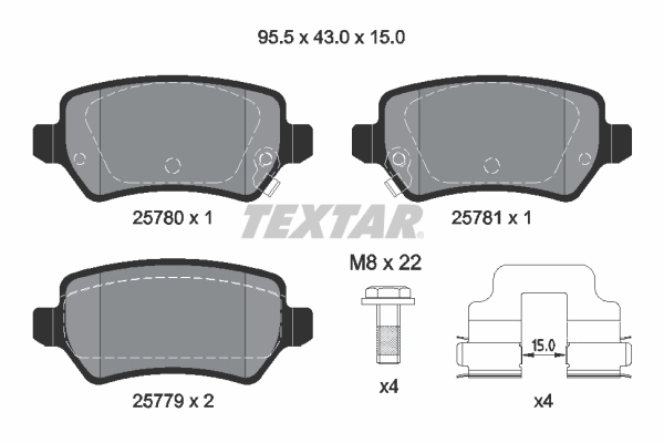 Колодки тормозные дисковые TEXTAR 2578001