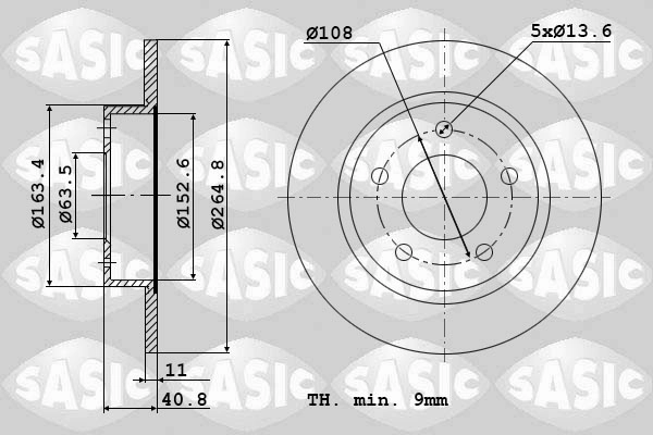 Диск тормозной SASIC 6106009