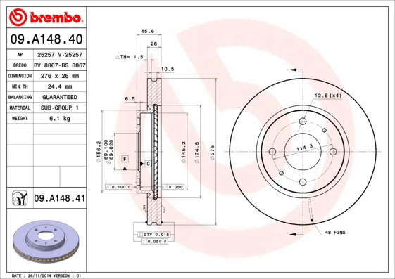 Диск тормозной AP 25257V