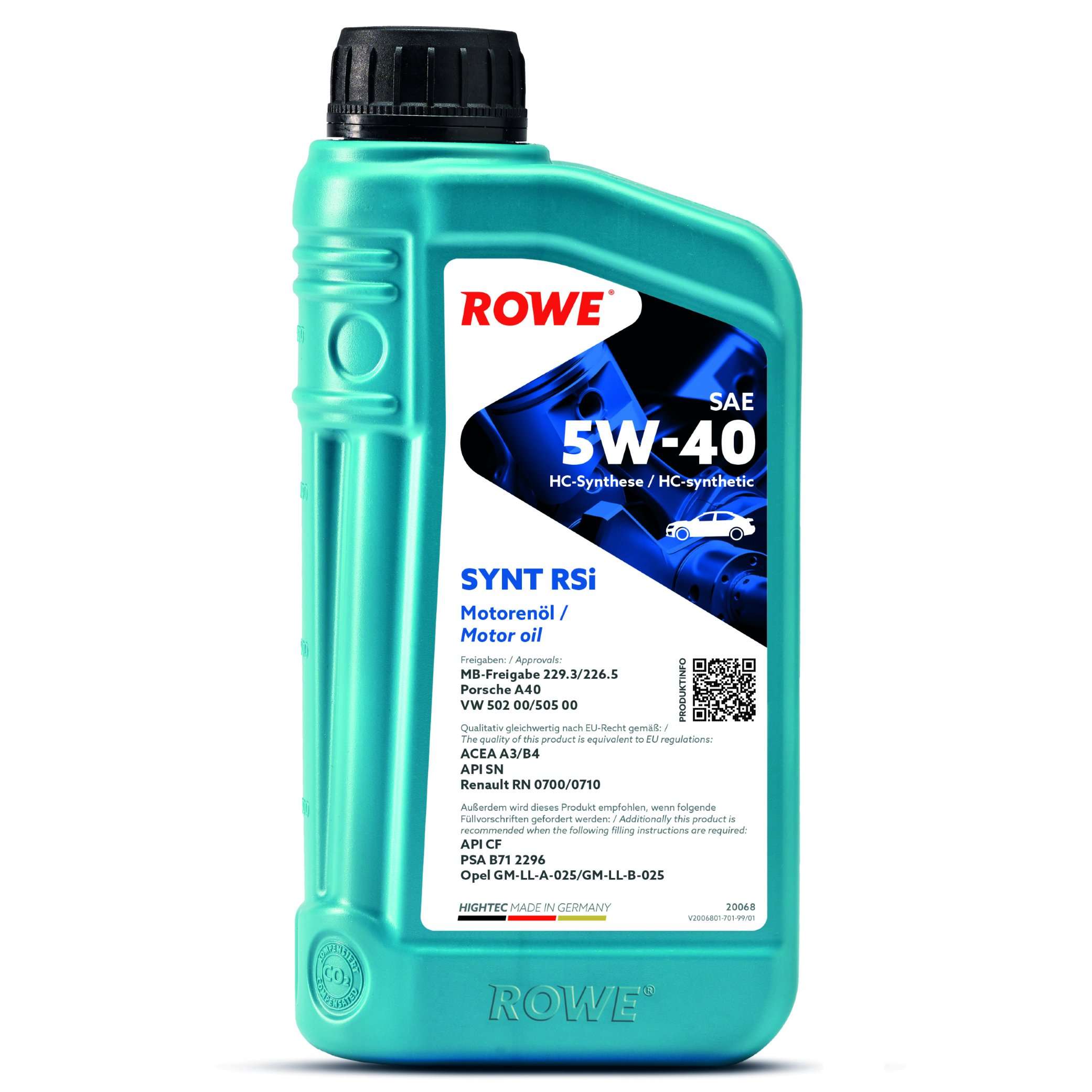 Масло моторное синтетическое ROWE 20068001099