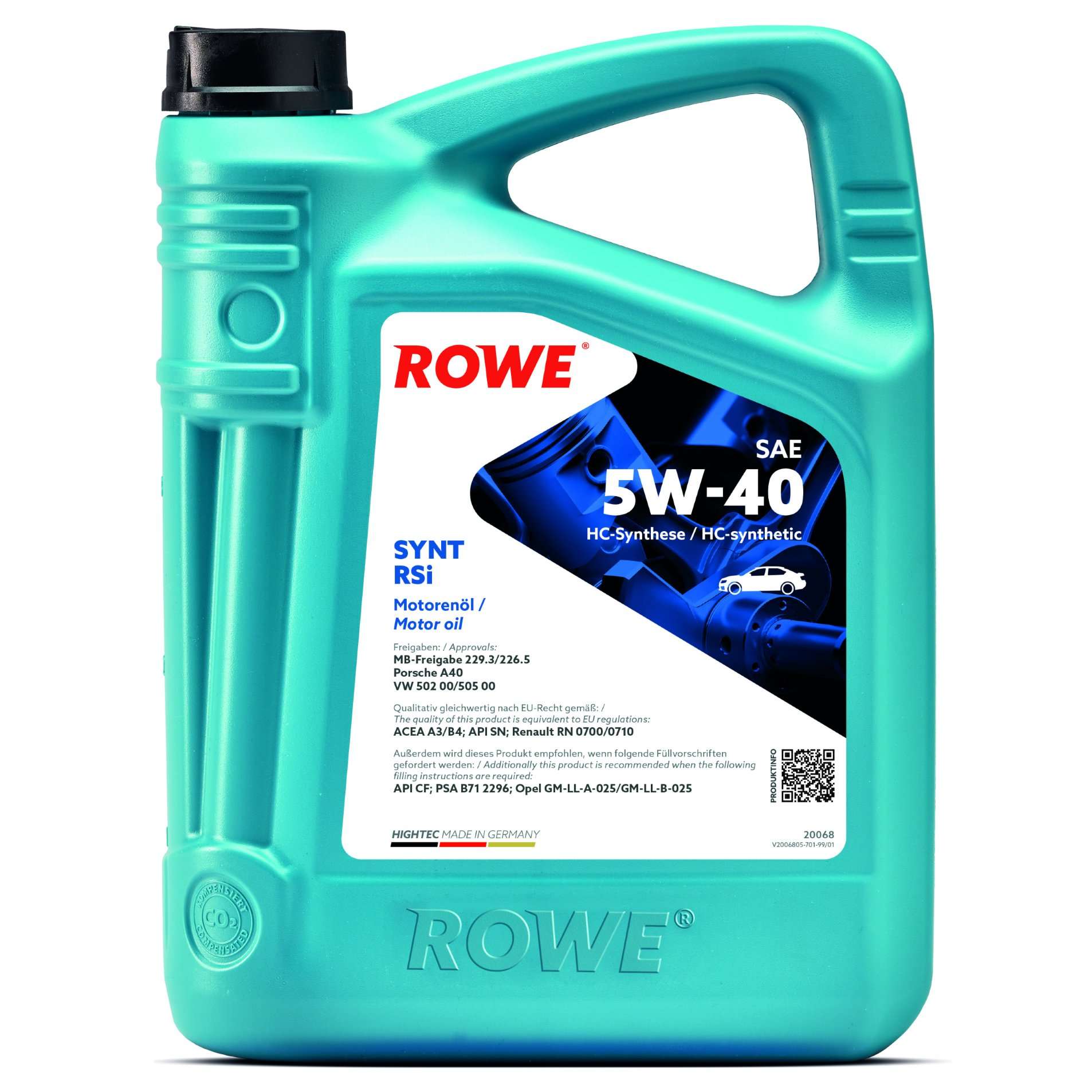 Масло моторное синтетическое ROWE 20068004099