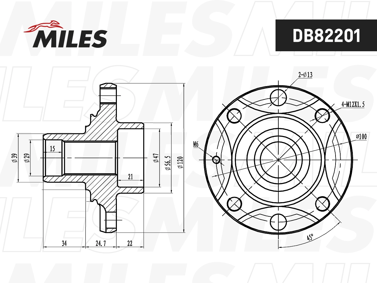 Ступица колеса MILES DB82201