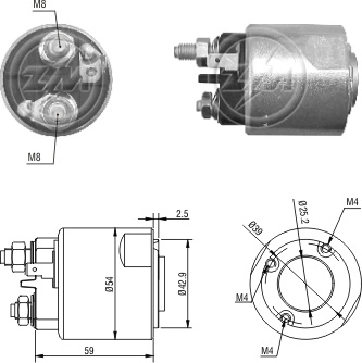 Реле втягивающее ZM ZM2-495