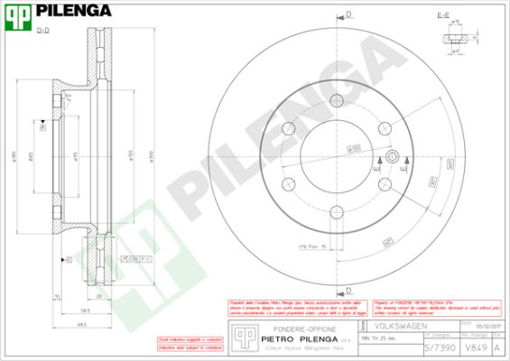 Диск тормозной PILENGA V849