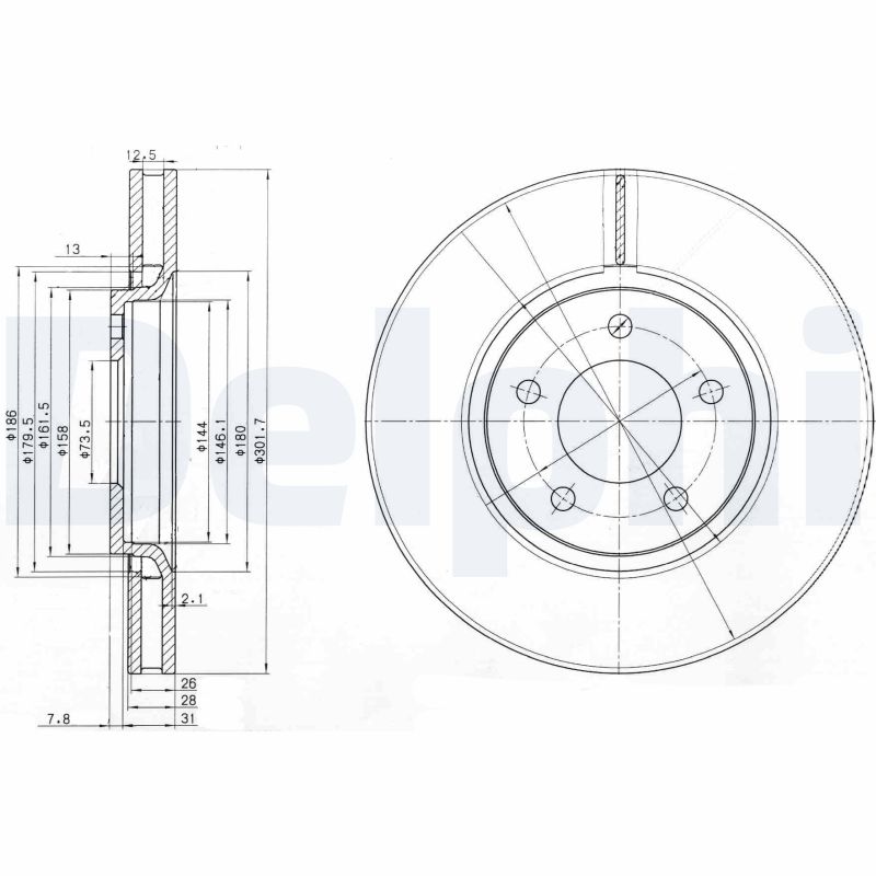 Диск тормозной DELPHI BG3716