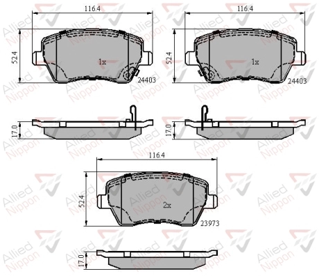 Колодки тормозные дисковые ALLIED NIPPON ADB3984