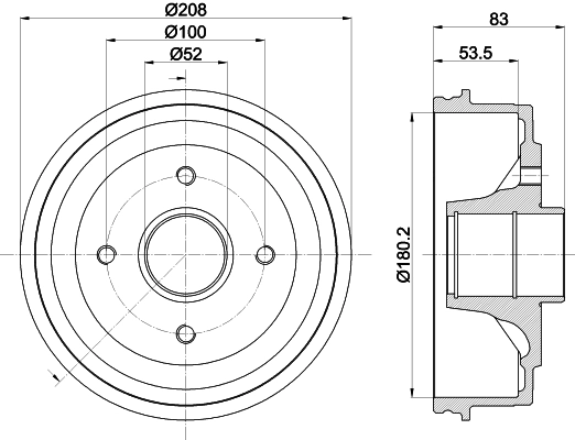 Тормозной барабан HELLA/BEHR/PAGID 8DT355301-261