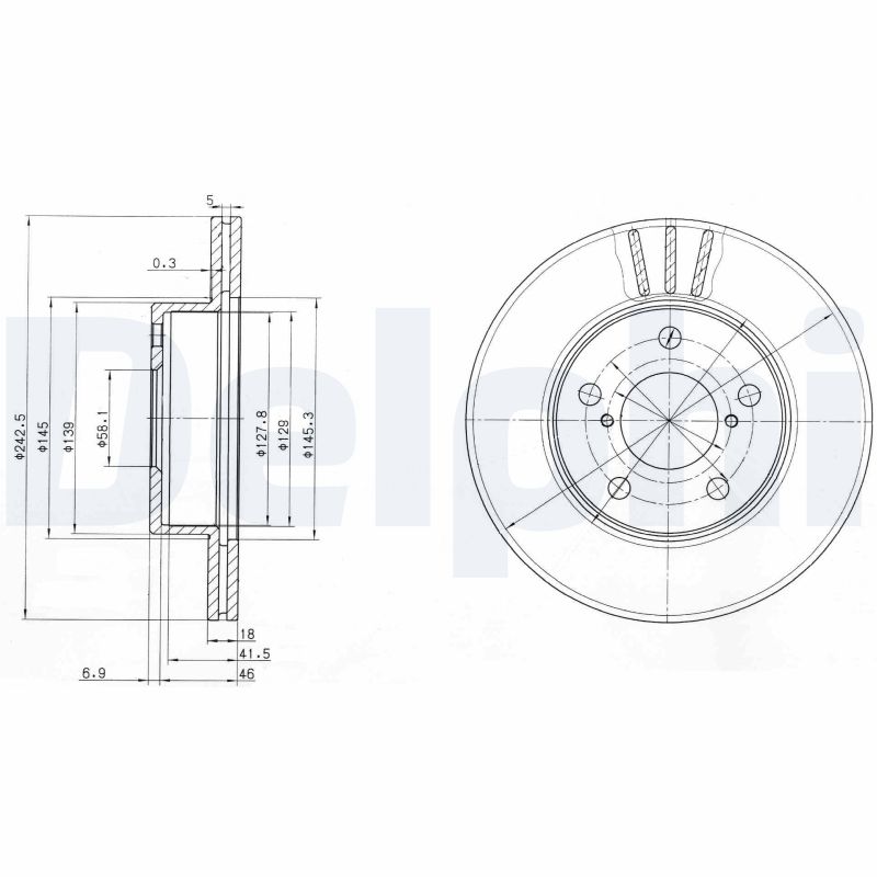 Диск тормозной DELPHI BG3151