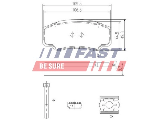 Колодки тормозные задние фиат дукато rus fast FAST FT29109