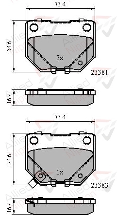 Колодки тормозные дисковые зад ALLIED NIPPON ADB31739
