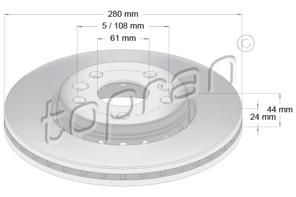Brake disc HANS PRIES/TOPRAN 700817