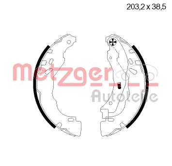 Колодки тормозные барабанные METZGER MG124