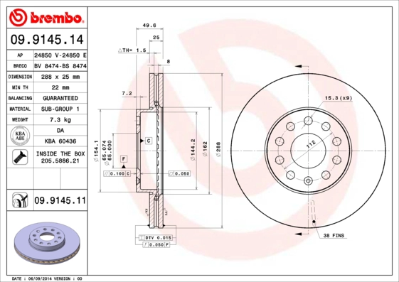 Диск тормозной AP 24850E