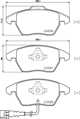 Bremsbelagsatz scheibenbremse MINTEX MDB3824