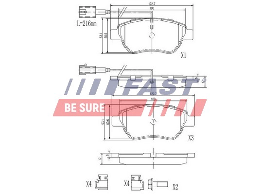 Колодки тормозные FAST FT29124