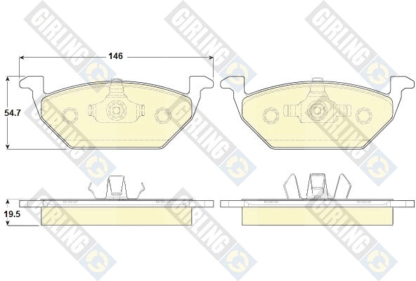 Колодки тормозные дисковые комплект GIRLING 6119842