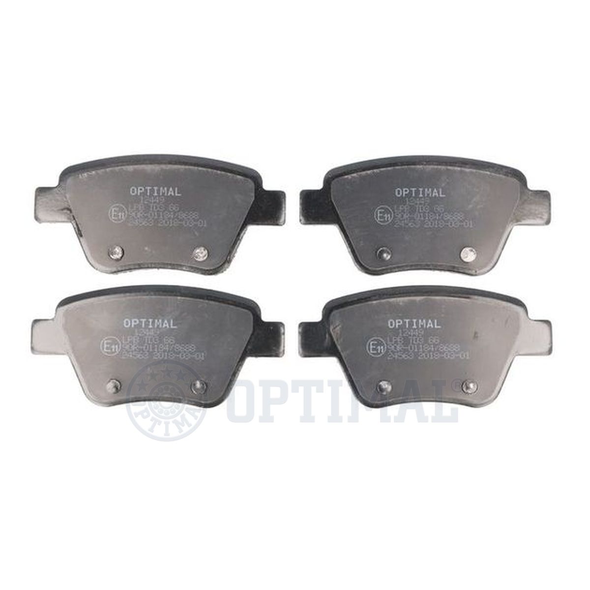 Колодки тормозные дисковые OPTIMAL 12449