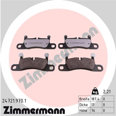 Колодки торм rdz зад. vw touareg (7p5) 3.0 v6 tdi 01.2010- ZIMMERMANN 247219701