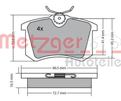 Колодки тормозные дисковые METZGER 1170060