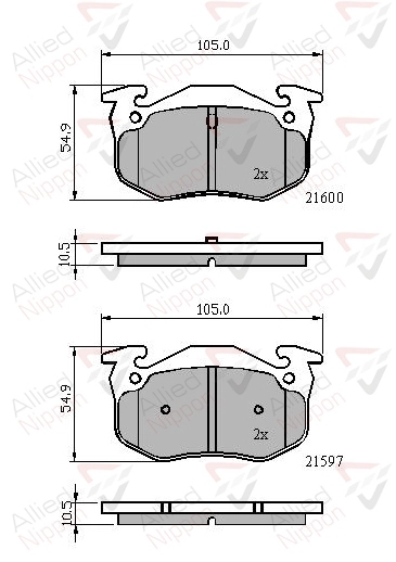 Колодки тормозные ALLIED NIPPON ADB01080