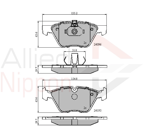 Колодки тормозные дисковые ALLIED NIPPON ADB01300