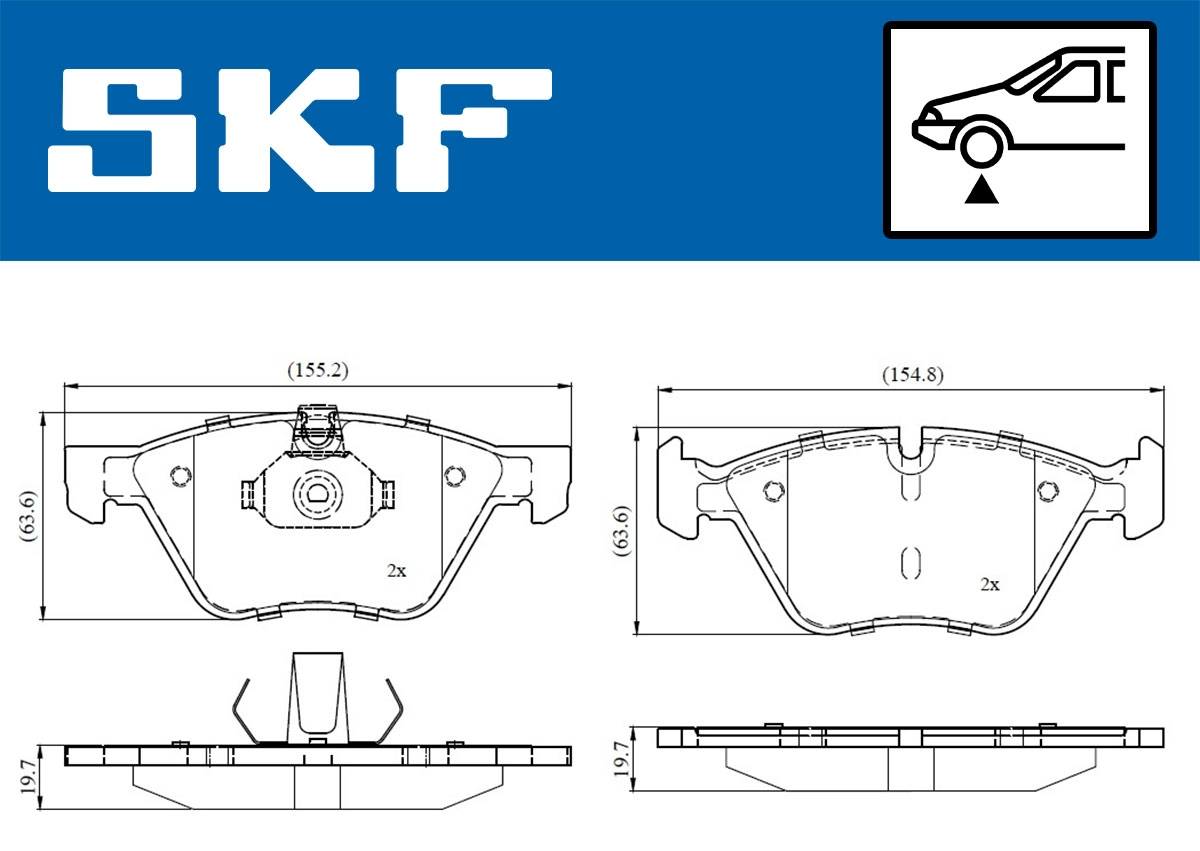 Комплект тормозных колодок дисковый тормоз SKF VKBP80141