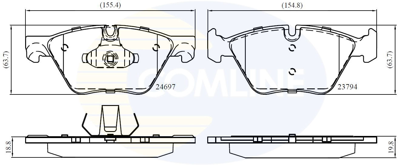 Колодки audi a4 avant 2.0 tdi quattro 08-/bmw 5 52 COMLINE CBP06075