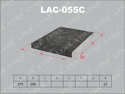 Фильтр салона LYNXAUTO LAC055C